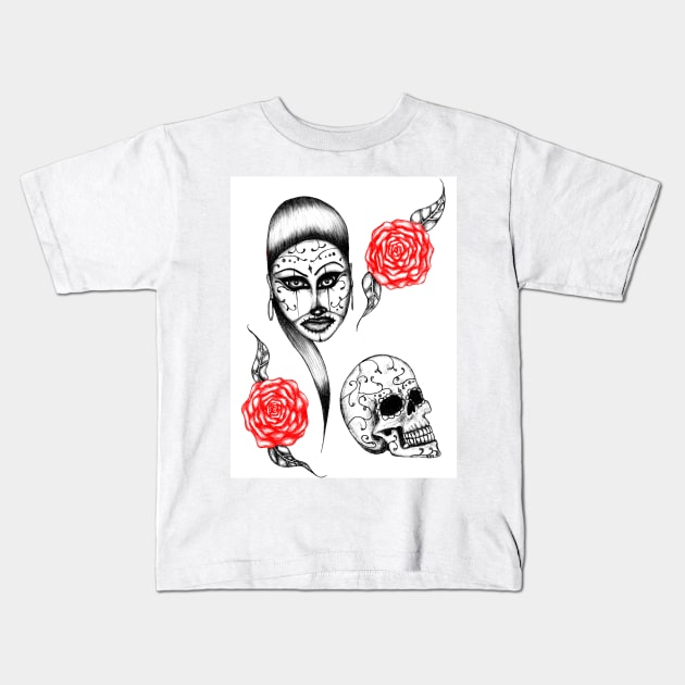 Dia De Muertos Kids T-Shirt by ogfx